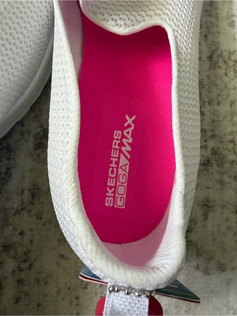 Skechers Women's White Slip-On Sneakers with Pink Insole - Picture 4 of 5